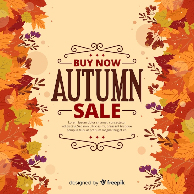 Vector gratuito fondo de rebajas de otoño en diseño plano