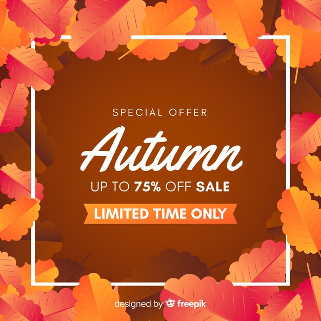 Fondo de rebajas de otoño en diseño plano
