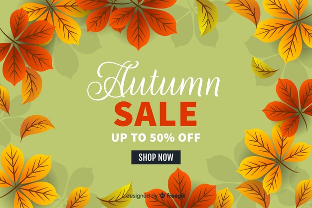 Fondo de rebajas de otoño en diseño plano