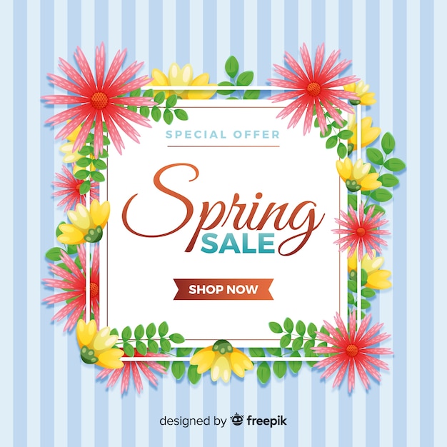 Vector gratuito fondo de rebajas de primavera