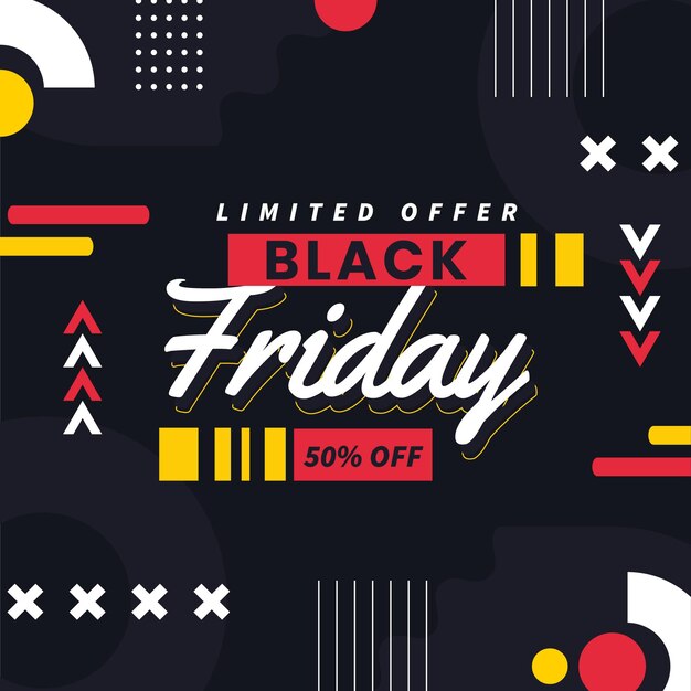 Vector gratuito fondo de rebajas de viernes negro plano