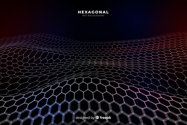 Fondo de red hexagonal futurista