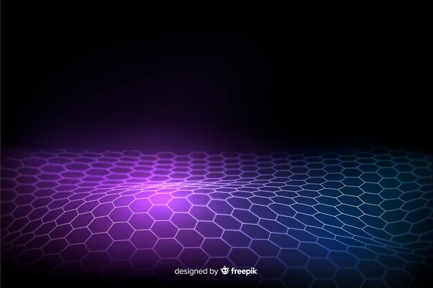 Fondo de la red hexagonal futurista