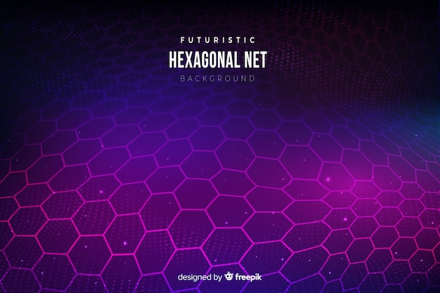 Fondo de la red hexagonal futurista