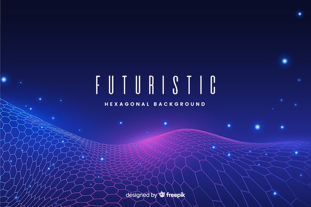 Fondo de la red hexagonal futurista
