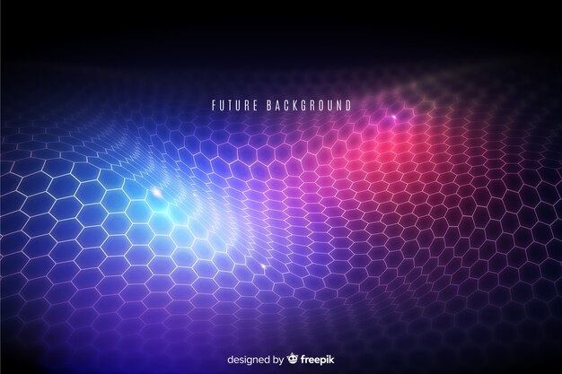 Fondo de la red hexagonal futurista