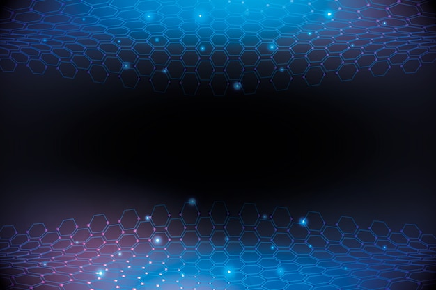 Fondo de red de panal hexagonal futurista