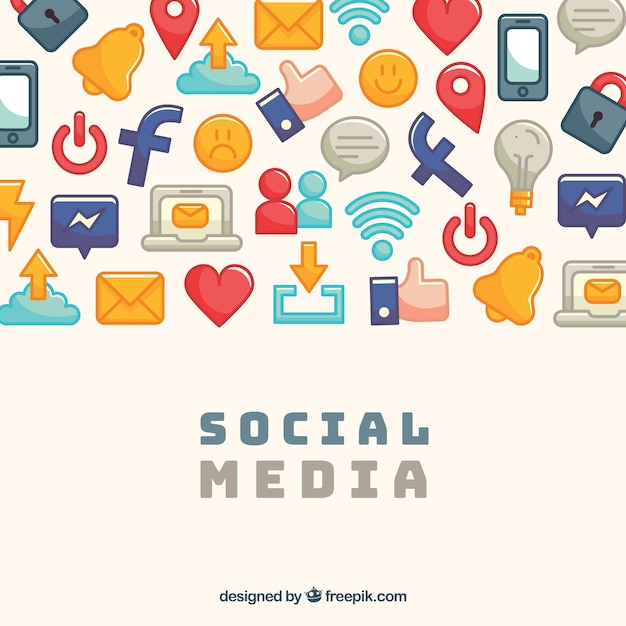 Fondo de redes sociales dibujado a mano