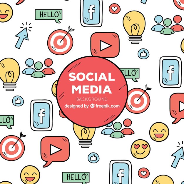 Fondo de redes sociales con iconos