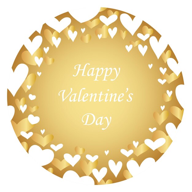 Fondo Redondo Del Vector Del Día De San Valentín Con Un Patrón De Corazón Y Espacio De Texto.