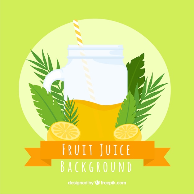 Fondo redondo con zumo de fruta