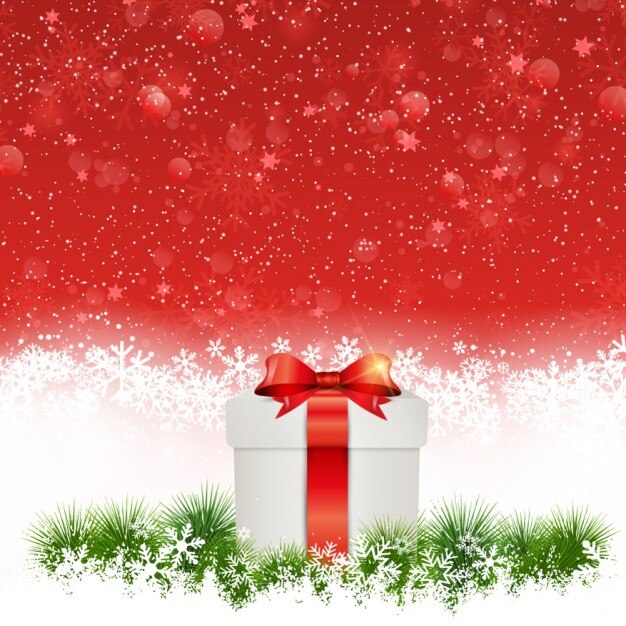 Fondo de regalo navideño blanco