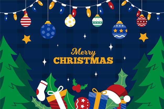 Fondo de regalos de navidad dibujados a mano