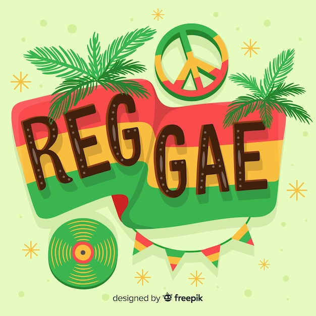 Vector gratuito fondo reggae elementos