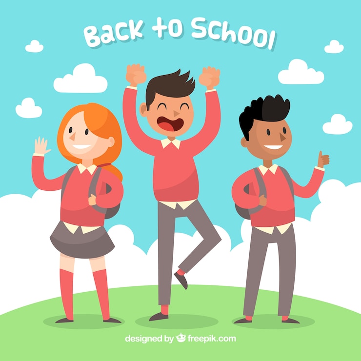 Vector gratuito fondo de regreso a la escuela con niños