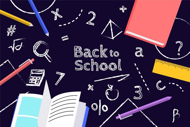 Fondo de regreso a la escuela de pizarra