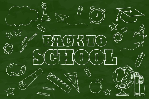 Fondo de regreso a la escuela de pizarra