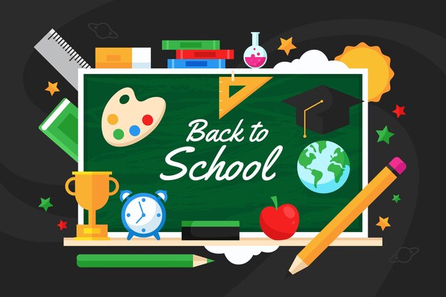 Fondo de regreso a la escuela de pizarra