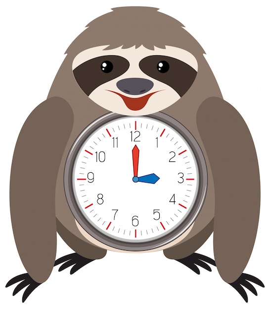 Vector gratuito fondo de reloj blanco temático perezoso