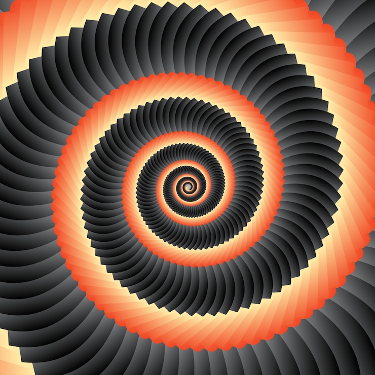Vector gratuito fondo de remolino concéntrico geométrico abstracto