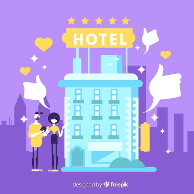 Fondo reseña de hotel plano