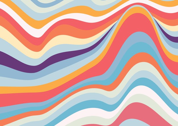 Fondo retro abstracto con diseño de rayas que fluyen