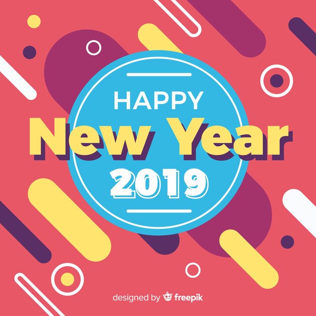 Fondo retro de año nuevo 2019