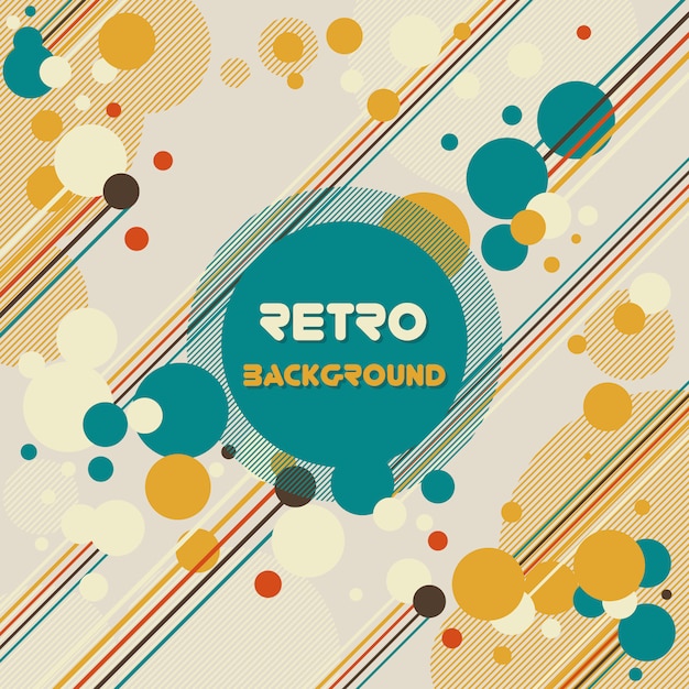 Vector gratuito fondo retro con burbujas de colores