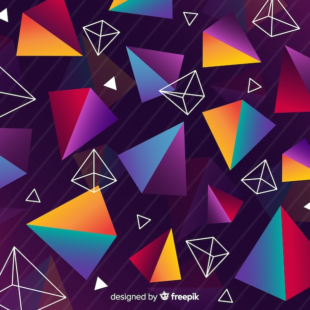 Fondo retro colorido con formas geométricas