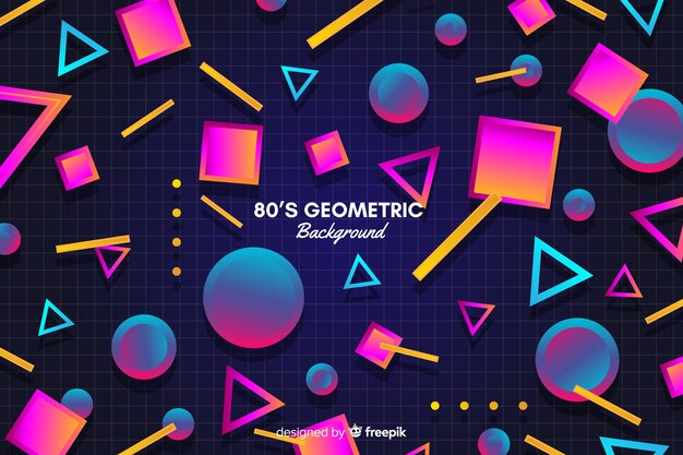 Fondo retro colorido con formas geométricas