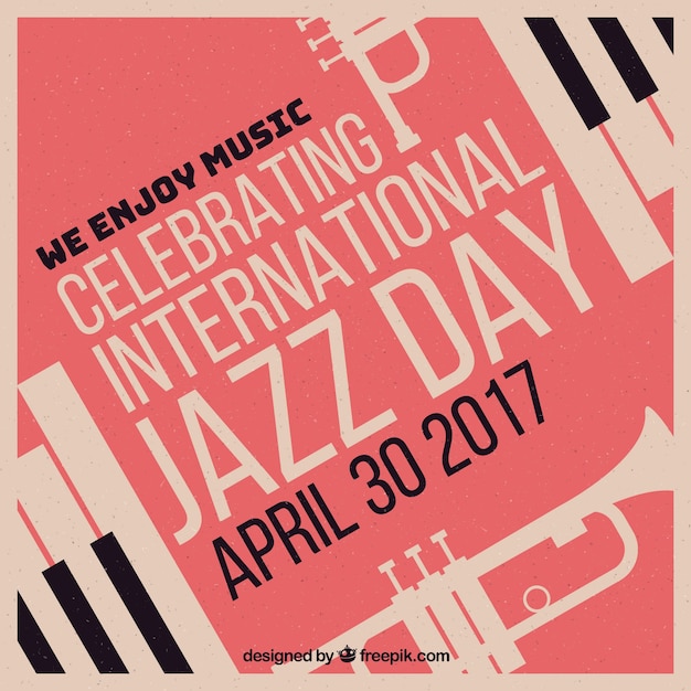 Vector gratuito fondo retro del día internacional de jazz