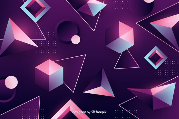 Fondo retro futurista geométrico tridimensional