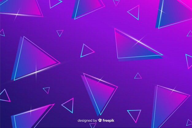 Fondo retro futurista geométrico tridimensional