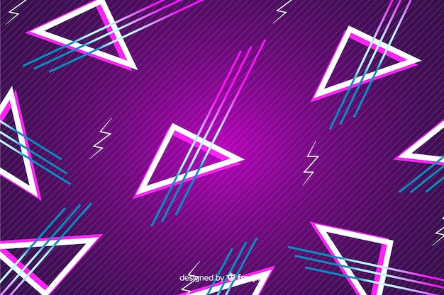 Fondo retro futurista geométrico tridimensional