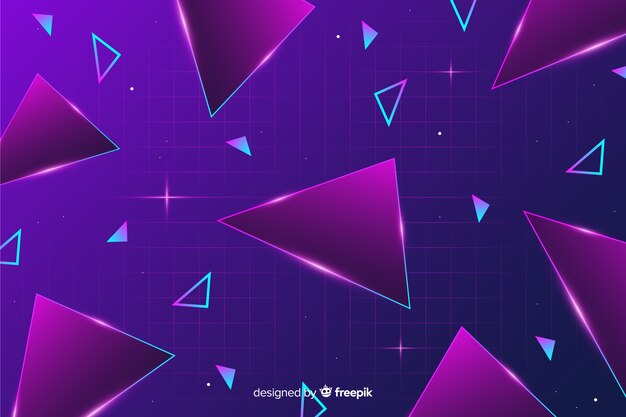 Fondo retro futurista geométrico tridimensional