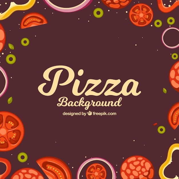 Vector gratuito fondo retro de ingredientes de pizza