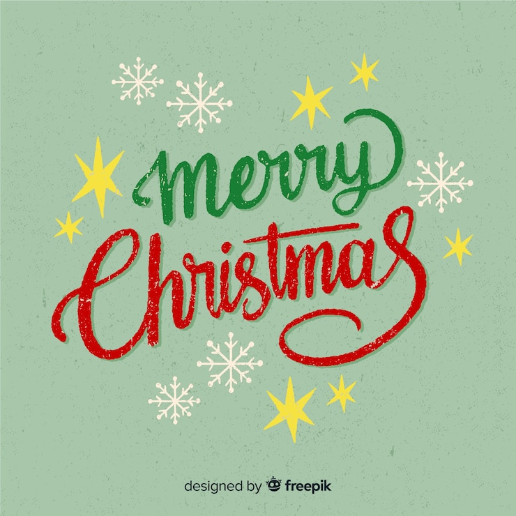 Vector gratuito fondo retro de lettering de navidad