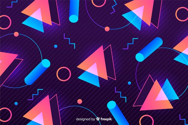 Fondo retro modelos geométricos