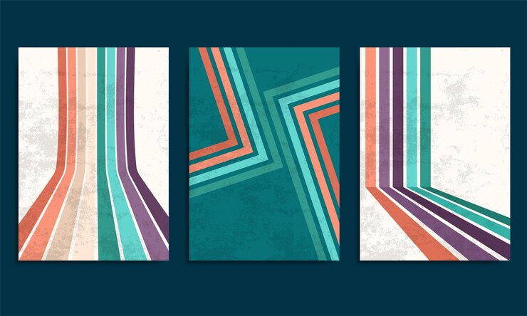 Vector gratuito fondo retro con rayas de colores y textura grunge vintage