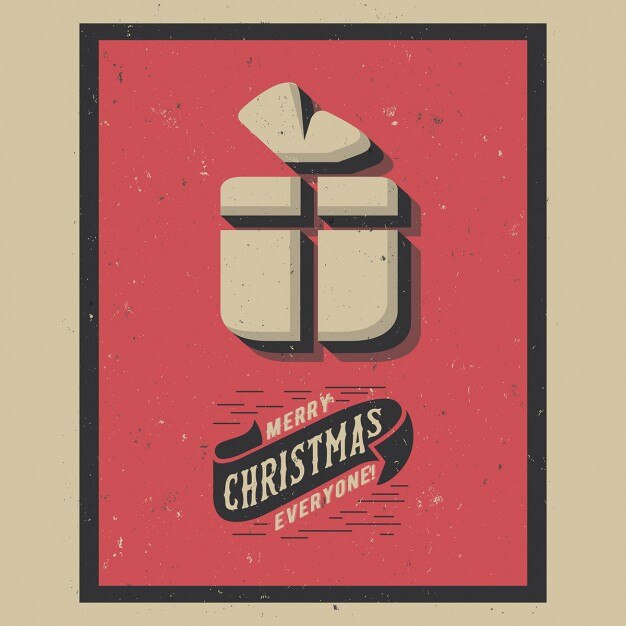 Fondo retro de regalo de navidad
