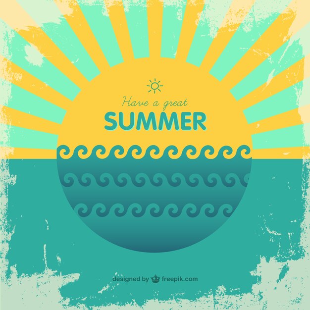 Fondo retro de vacaciones de verano
