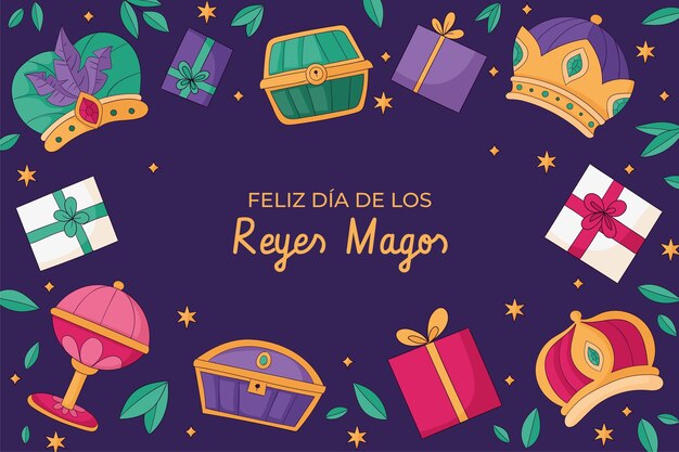 Fondo de reyes magos dibujado a mano