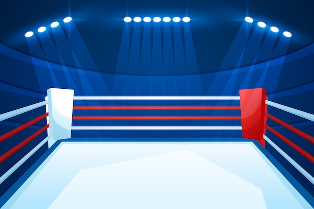 Fondo de un ring de boxeo con gradiente