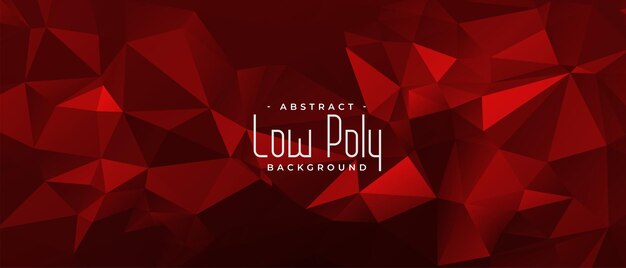 Fondo rojo abstracto en estilo low poly