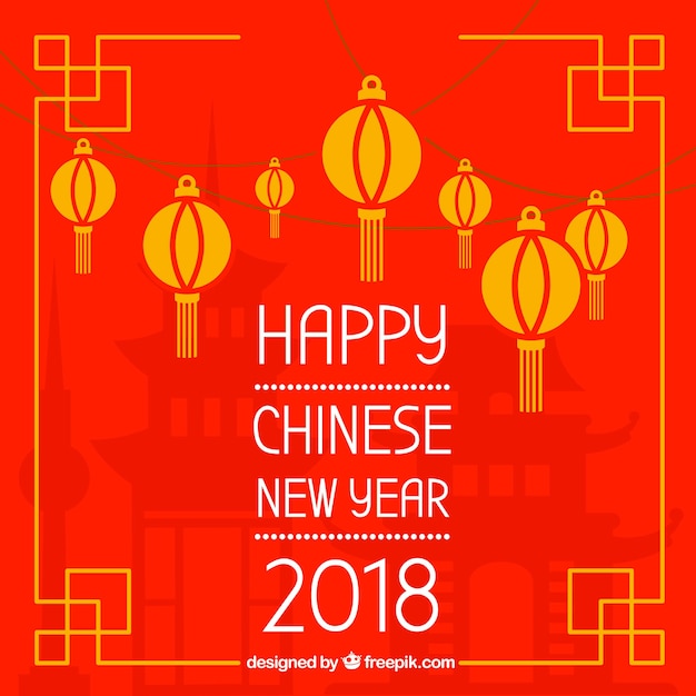 Vector gratuito fondo rojo de año nuevo chino