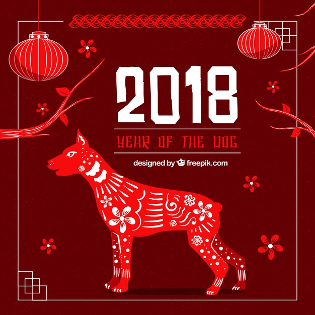 Fondo rojo de año nuevo chino
