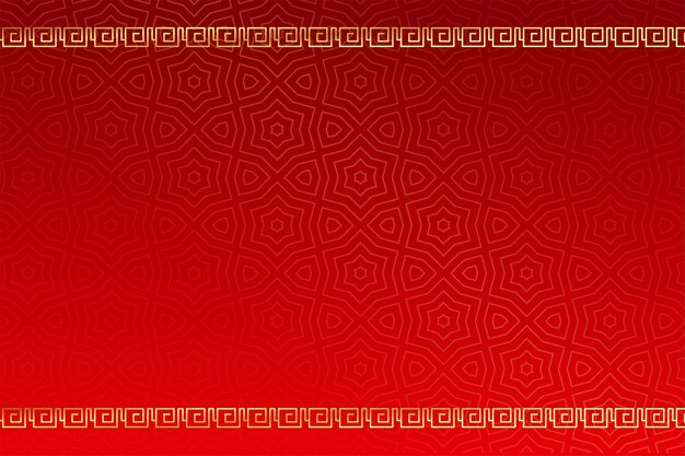 Fondo rojo chino con bordes dorados