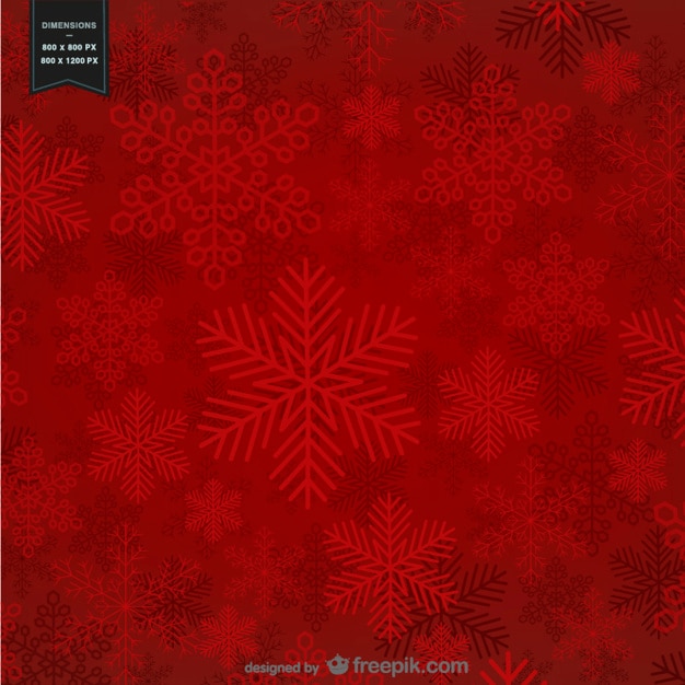 Vector gratuito fondo rojo con copos de nieve para navidad