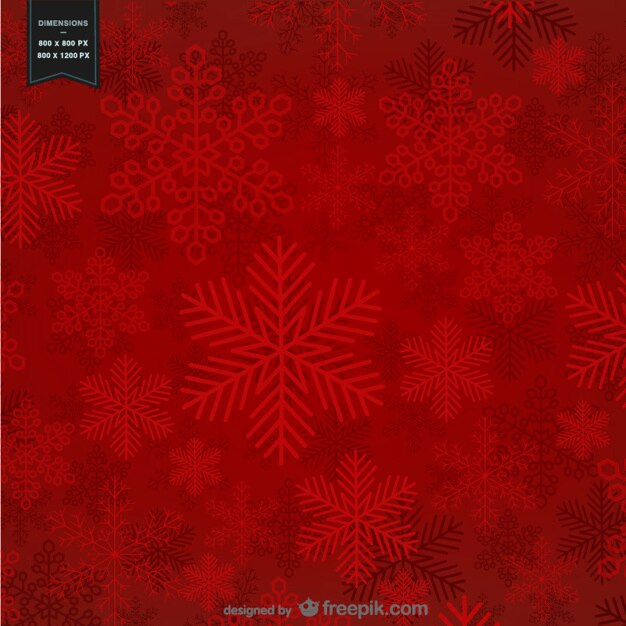 Fondo rojo con copos de nieve para Navidad