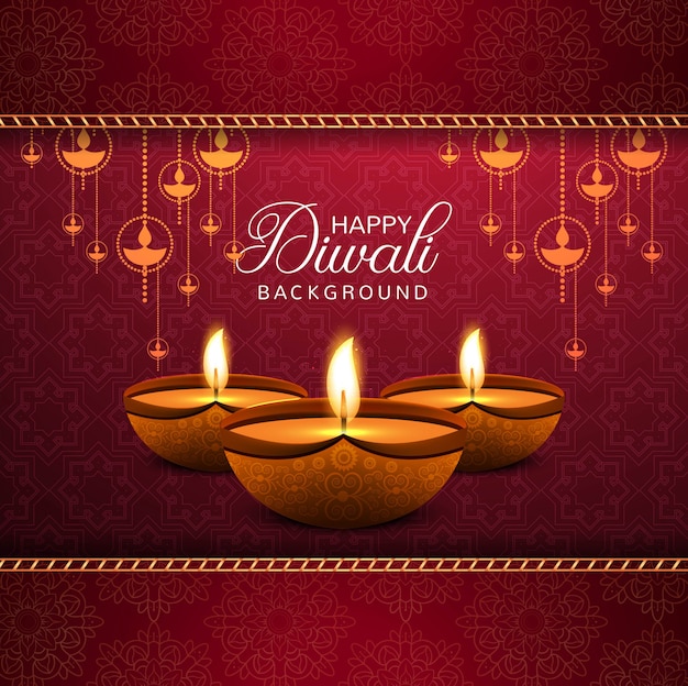 Fondo rojo decorativo elegante feliz Diwali